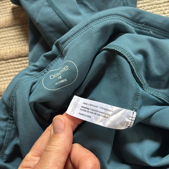 Oiselle leggings tights beautiful turquoise ocean teal blue inseam 28 size 10 M - Picture 8 of 10